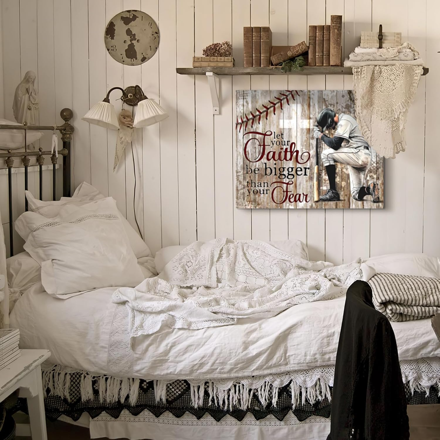 Luixdie Motivational Baseball Wall Art Boys Men Room Decor Inspirational Quotes Rustic Framed Posters Art Prints Artwork Pictures for Baseball Lovers Gym Home Farmhouse Bedroom Baseball Gifts Canvas 3