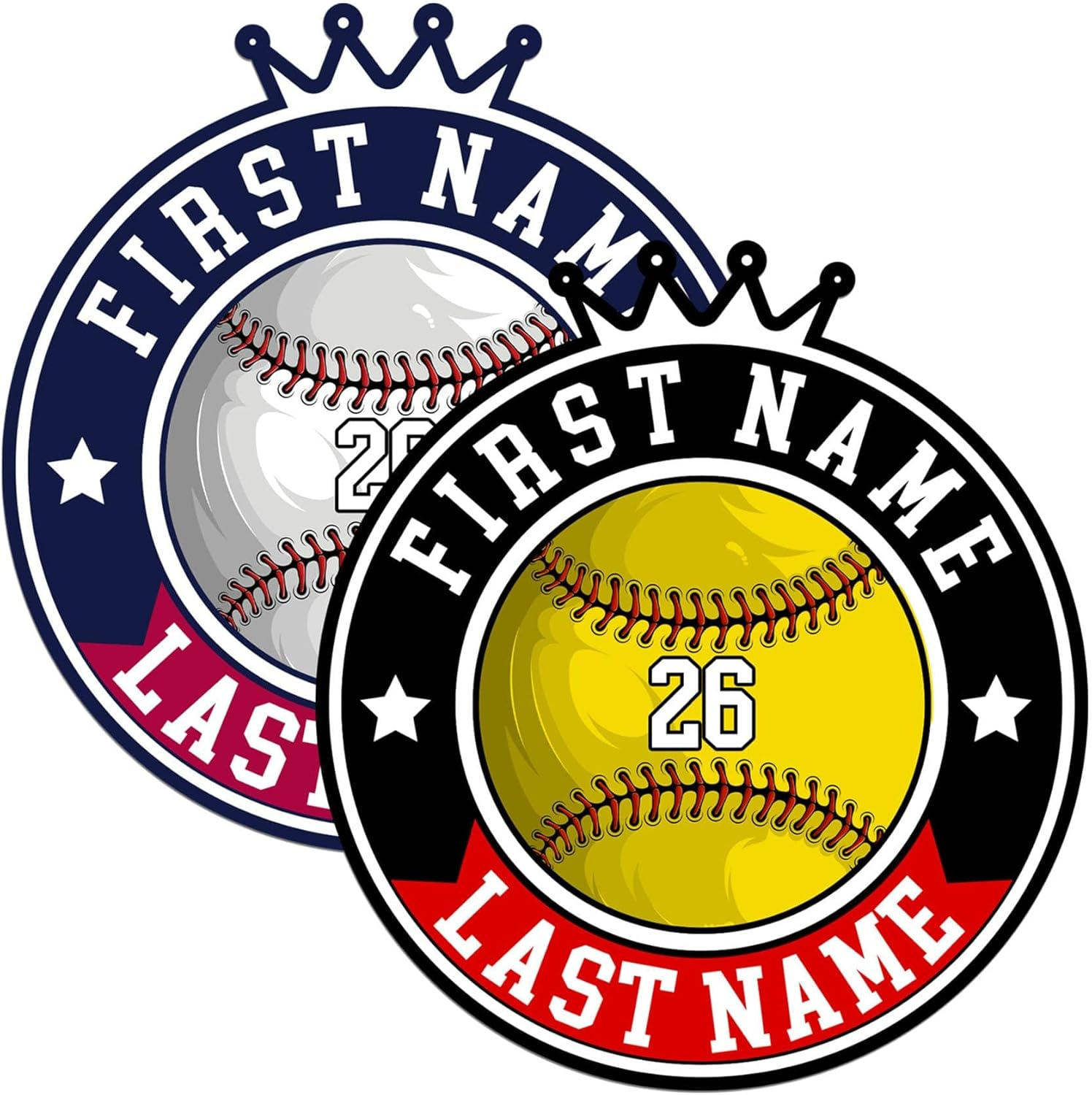 Custom Baseball Softball Bat Knob Sticker Personalized Name and Number Decal, Waterproof Vinyl Label for Bat, Helmet, Laptop