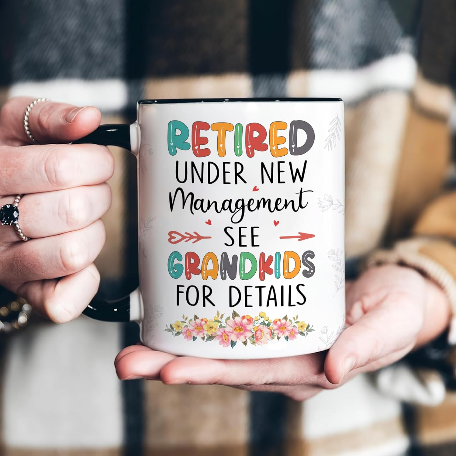 Funny Retirement Mug Gift for Grandma – Retired Under New Management See Grandkids for Details Coffee Cup 11oz – Retirement Gifts for Mom, Nana, Women, Grandma on Birthday, Christmas Mug 4
