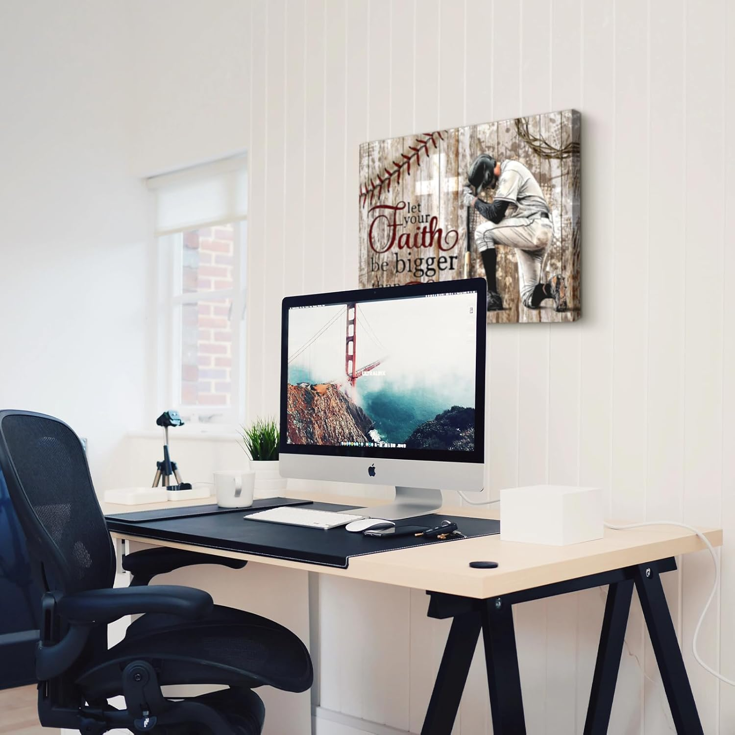 Luixdie Motivational Baseball Wall Art Boys Men Room Decor Inspirational Quotes Rustic Framed Posters Art Prints Artwork Pictures for Baseball Lovers Gym Home Farmhouse Bedroom Baseball Gifts Canvas