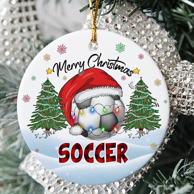 2025 Christmas Ornament Soccer Merry Christmas Acrylic Ornament