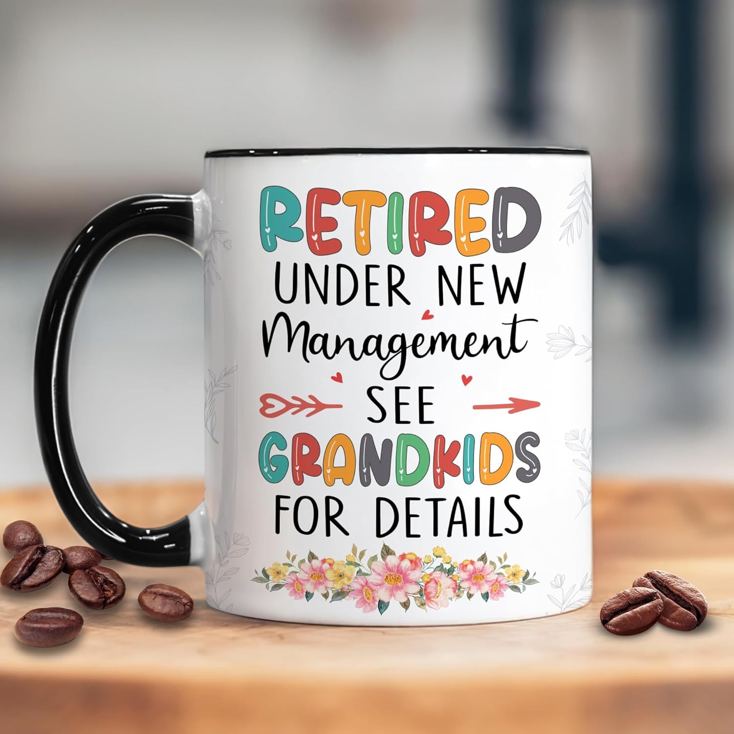 Funny Retirement Mug Gift for Grandma – Retired Under New Management See Grandkids for Details Coffee Cup 11oz – Retirement Gifts for Mom, Nana, Women, Grandma on Birthday, Christmas Mug 3