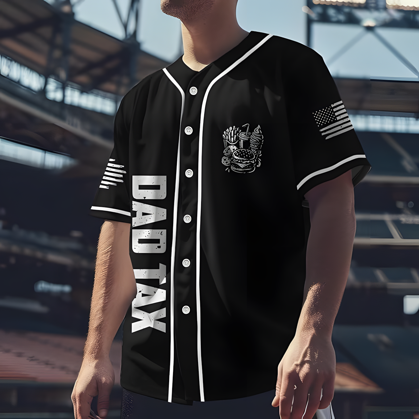 Personalized Baseball Dad Jersey, Custom Father's Day Gift for Dad, Baseball Gifts for Men, Fathers Day Shirt, American Daddy Jersey 5