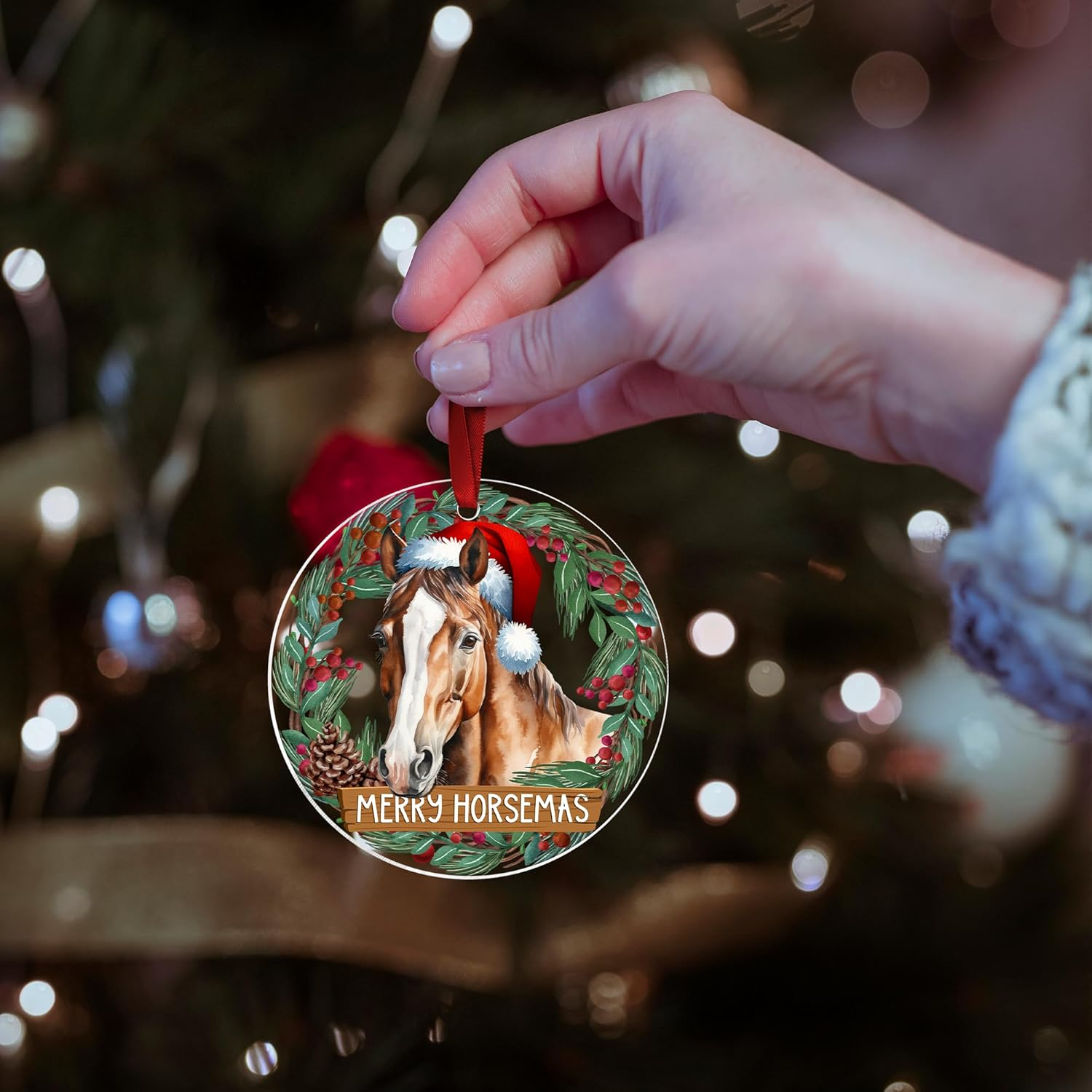 Horse Ornaments for Christmas Tree Horse Gifts for Women Men Horse 2026 Gifts for Animal Lovers Farm Animal Christmas Decoration Ornament - OR07