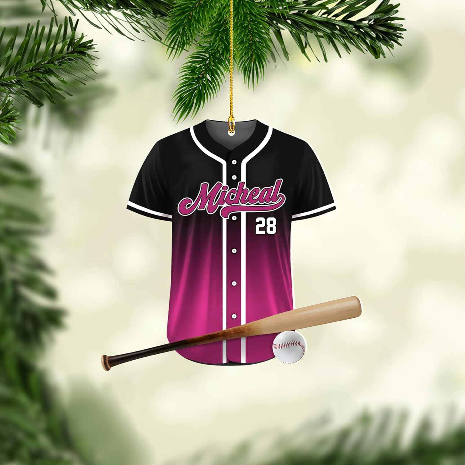 Personalized Baseball Ornament for Boy Custom Baseball Player Catcher Bag Mitt Glove Christmas Ornament 2025 Baseball Gift Ornament - OR21 6