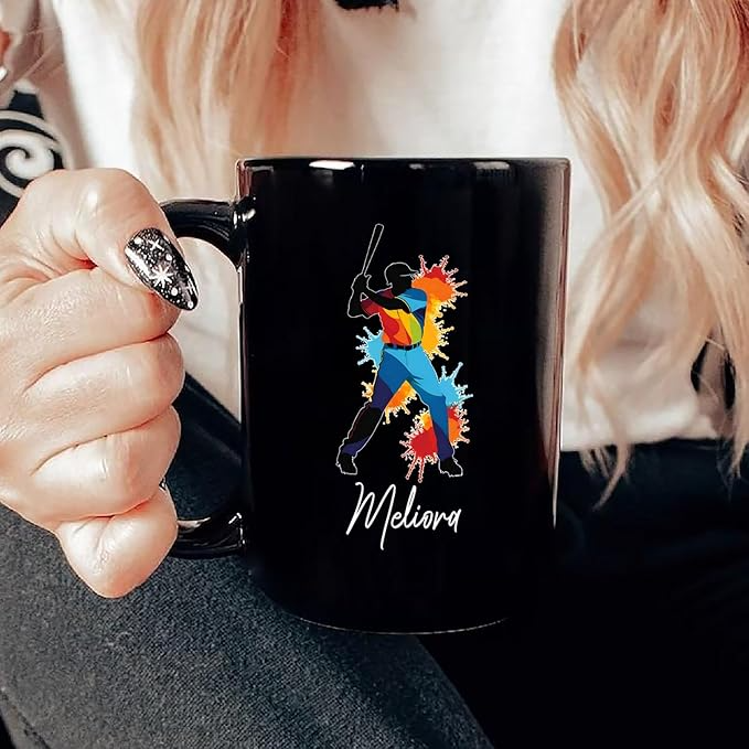 Baseball Coach Personalized Player Coffee Tea Cup with Name Athlete Gift Customized Sport Fan Black Ceramic Mug - MU04 4