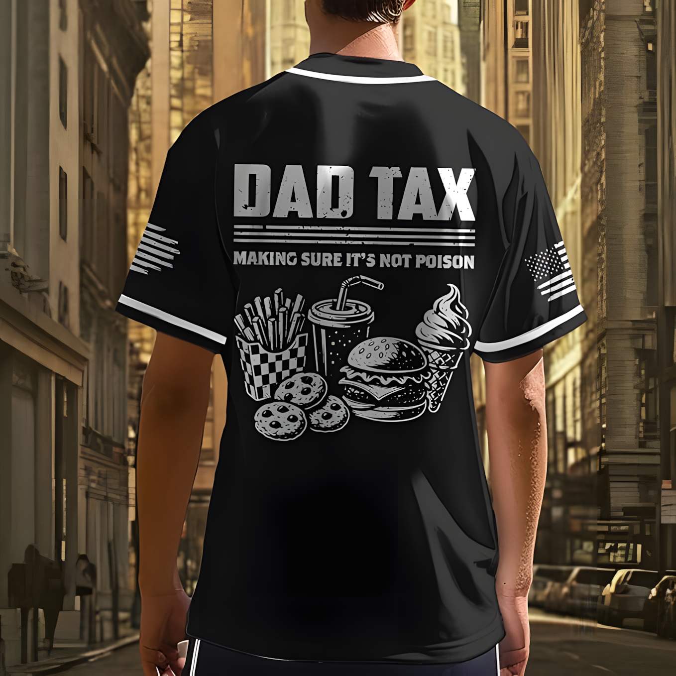 Personalized Baseball Dad Jersey, Custom Father's Day Gift for Dad, Baseball Gifts for Men, Fathers Day Shirt, American Daddy Jersey 4
