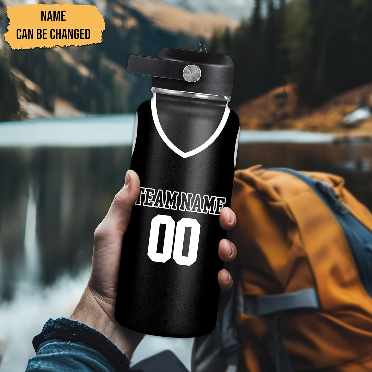 Personalized Basketball Water Bottle – Custom Name 32oz 40oz Stainless Steel Insulated Sports Bottle Gift for Men Boys Players Coaches Fans Birthday Christmas Water Bottle 3