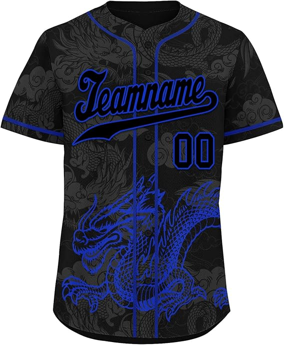 Custom Dragon Baseball Jersey for Men Women, Gothic Style Streetwear Shirt, Personalized Team Name and Number, Festival Costume Jersey- JS31 4