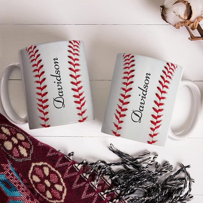 Personalized Baseball Coffee Mug Cup Gift for Baseball Lovers Women Men Coach Sports Fans Birthday Christmas Mother's Day Father's Day Ceramic Mug - MU01 5