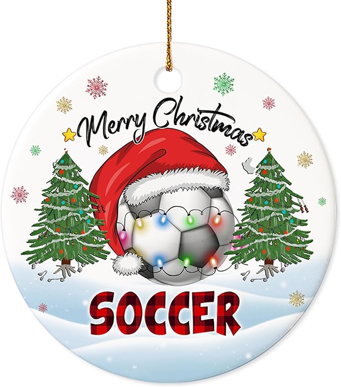 2025 Christmas Ornament Soccer Merry Christmas Acrylic Ornament 3