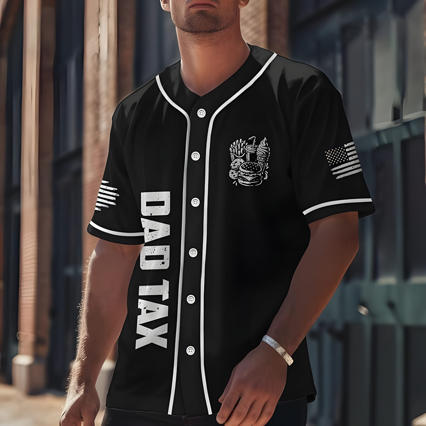 Personalized Baseball Dad Jersey, Custom Father's Day Gift for Dad, Baseball Gifts for Men, Fathers Day Shirt, American Daddy Jersey 3