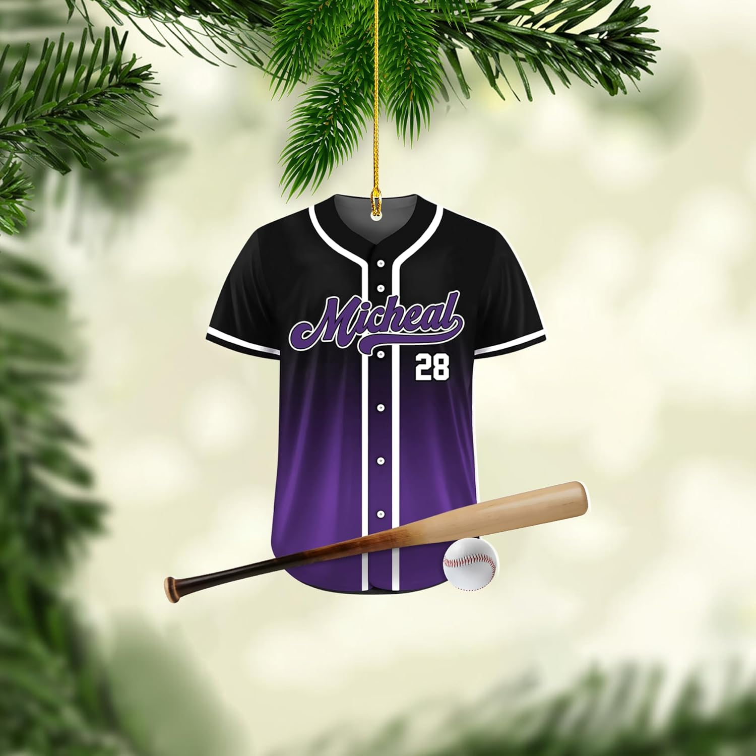 Personalized Baseball Ornament for Boy Custom Baseball Player Catcher Bag Mitt Glove Christmas Ornament 2025 Baseball Gift Ornament - OR21 4