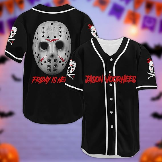Horror Movie Shirts Short Sleeve, Halloween Baseball Shirt, Gifts for Horror Lover, Horror Baseball Jersey- JS33 5