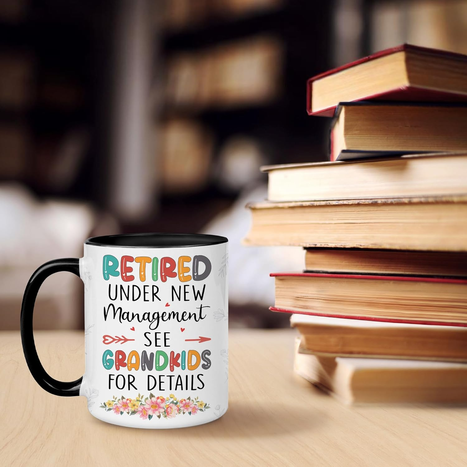 Funny Retirement Mug Gift for Grandma – Retired Under New Management See Grandkids for Details Coffee Cup 11oz – Retirement Gifts for Mom, Nana, Women, Grandma on Birthday, Christmas Mug