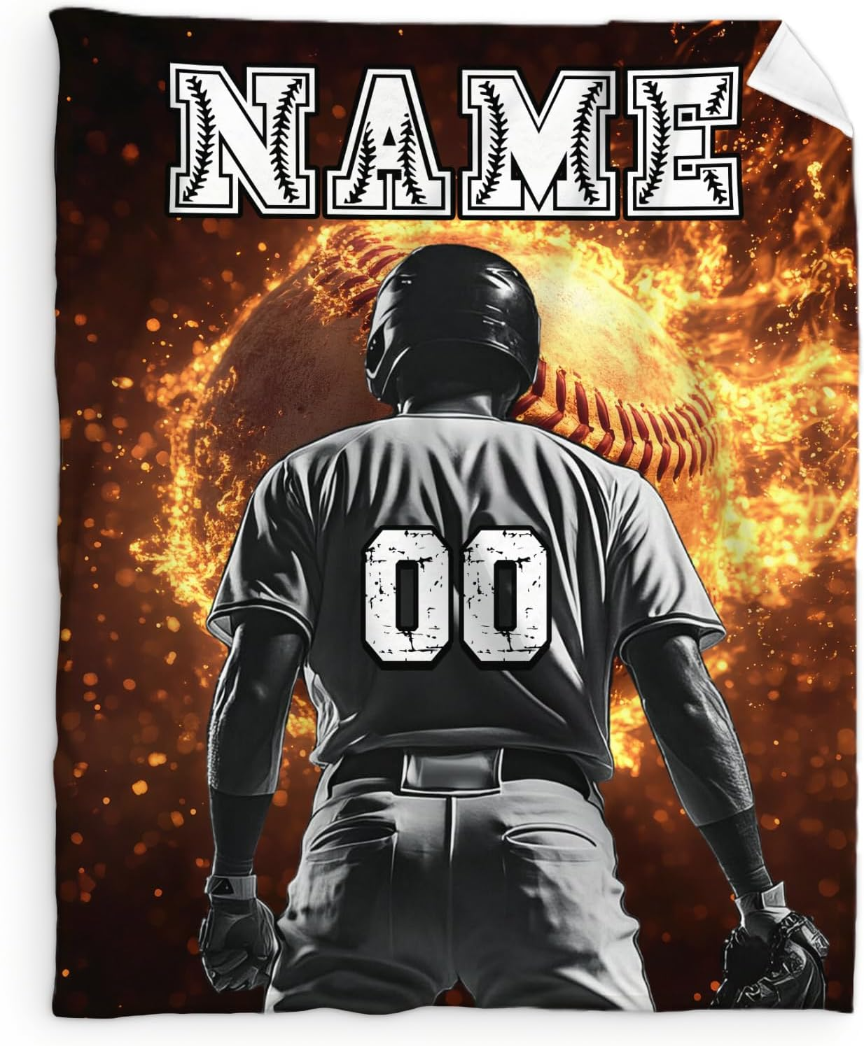 Custom Name Kids Blanket Baseball Themed Gifts for Boys Teens Sports Soft Cozy Warm Blanket for Couch Sofa Team Players Baseball Blanket