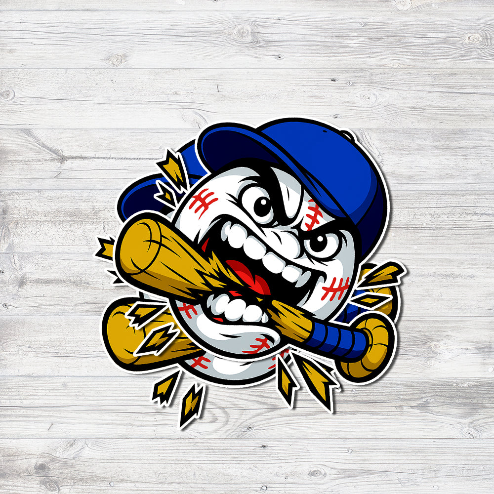 Angry Baseball Ball Decal - Custom Sports Car, Laptop, Water Bottle Sticker 7
