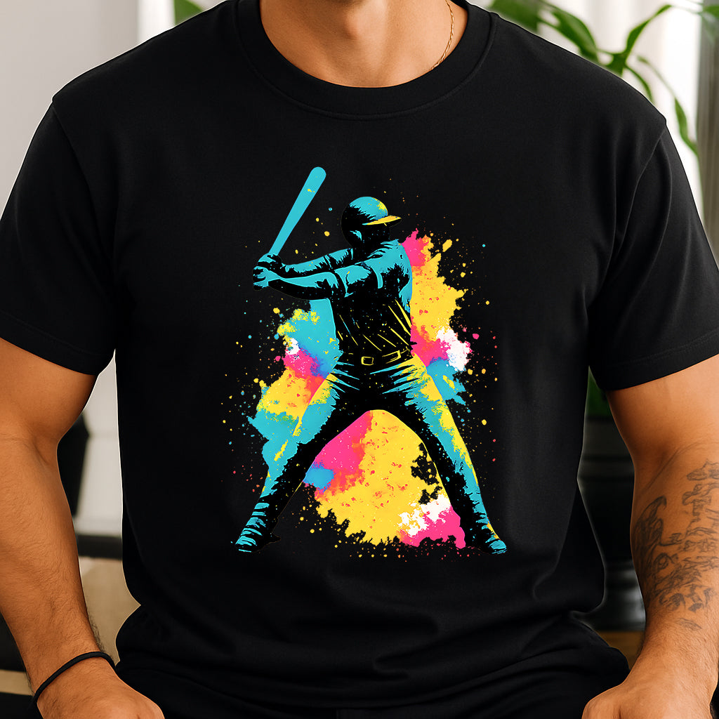 Colorful Baseball Player T-Shirt
