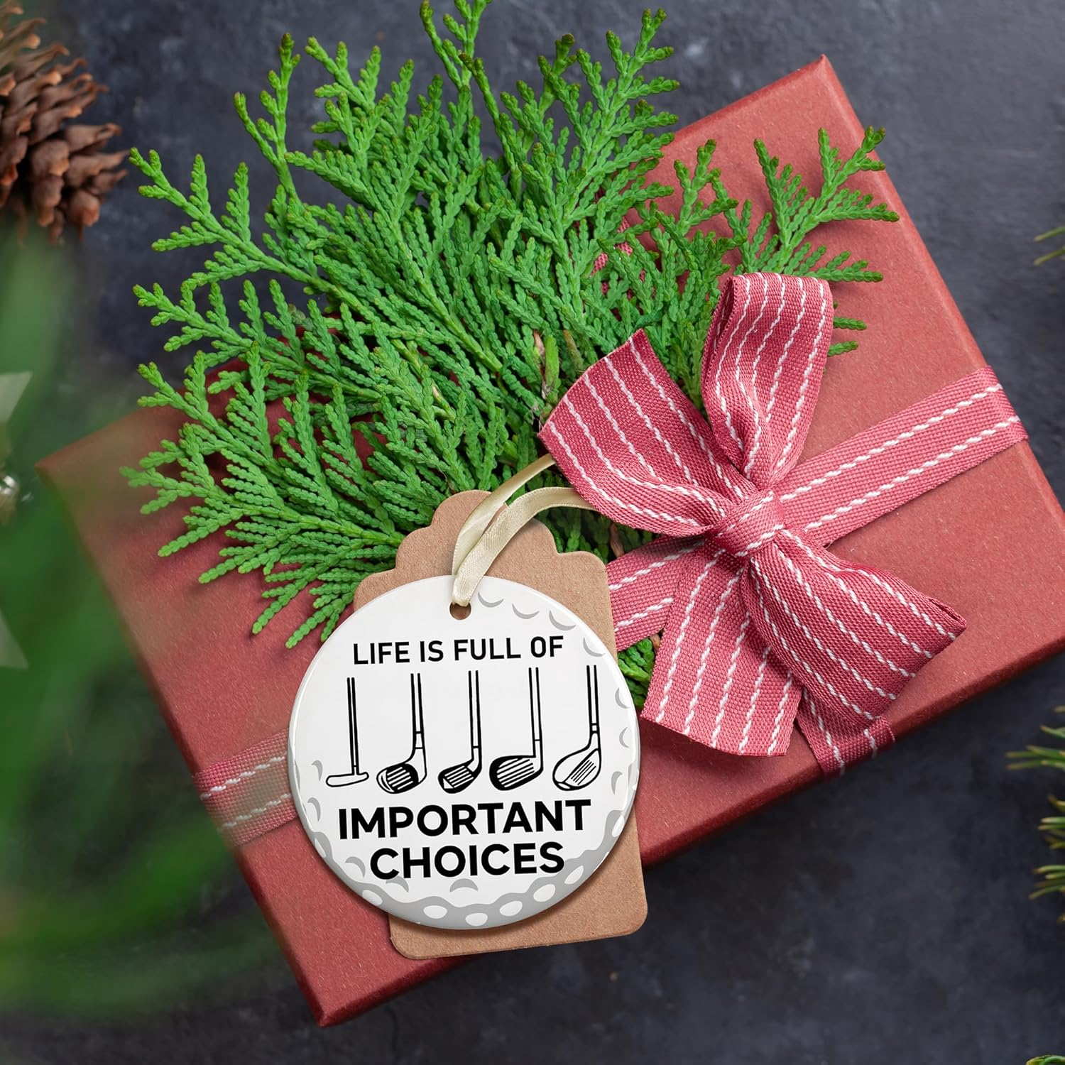 Golf Christmas Ornament, Golf Ornament for Christmas Tree, Golfer Ornament, Ceramic Ornament Ornament