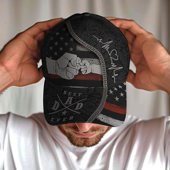 Best Dad Ever Fist Bump Baseball Fathers Day Daddy Hat for Men Cap - HA05 3
