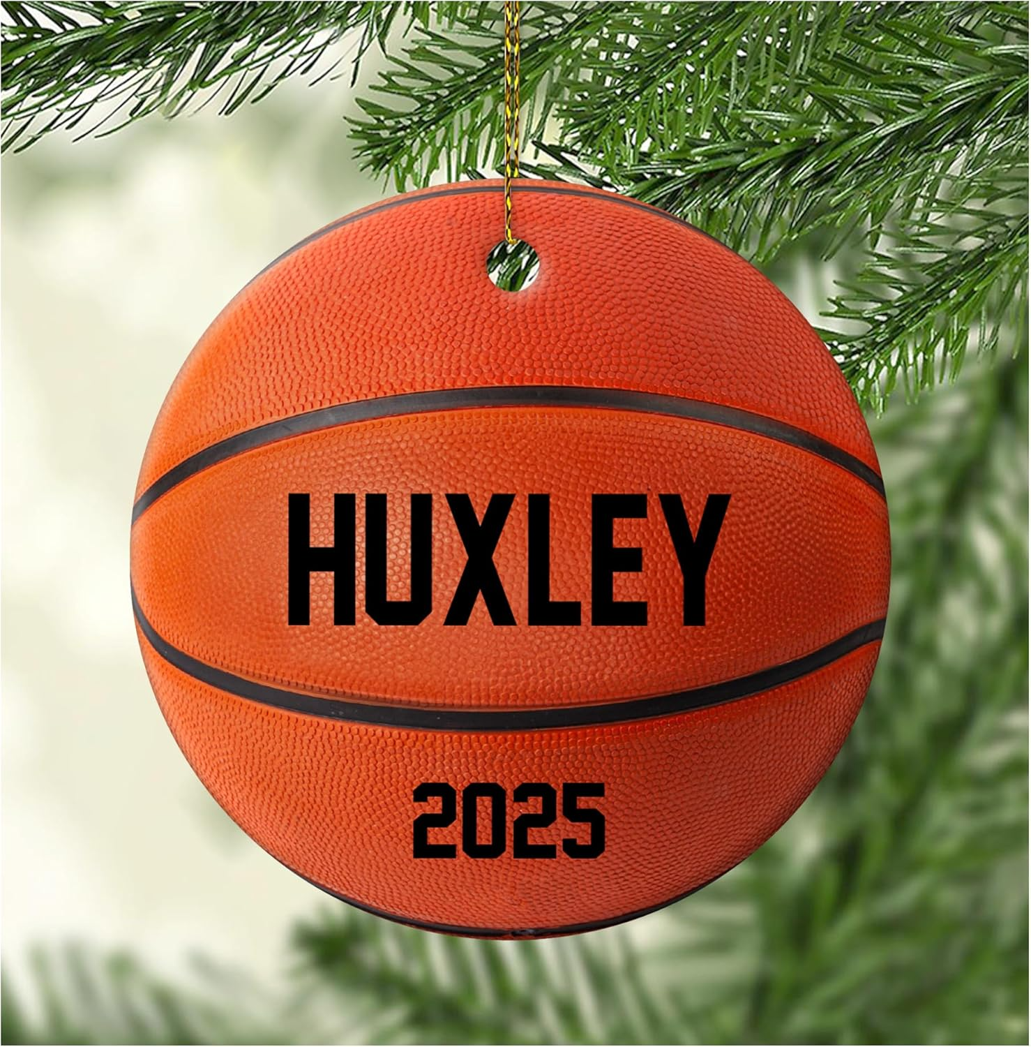 Personalized Basketball Christmas Ornament 2025 - Custom Name Sports Ornament for Kids, Boys, Girls - Unique Basketball Gift for Christmas Tree Ornament