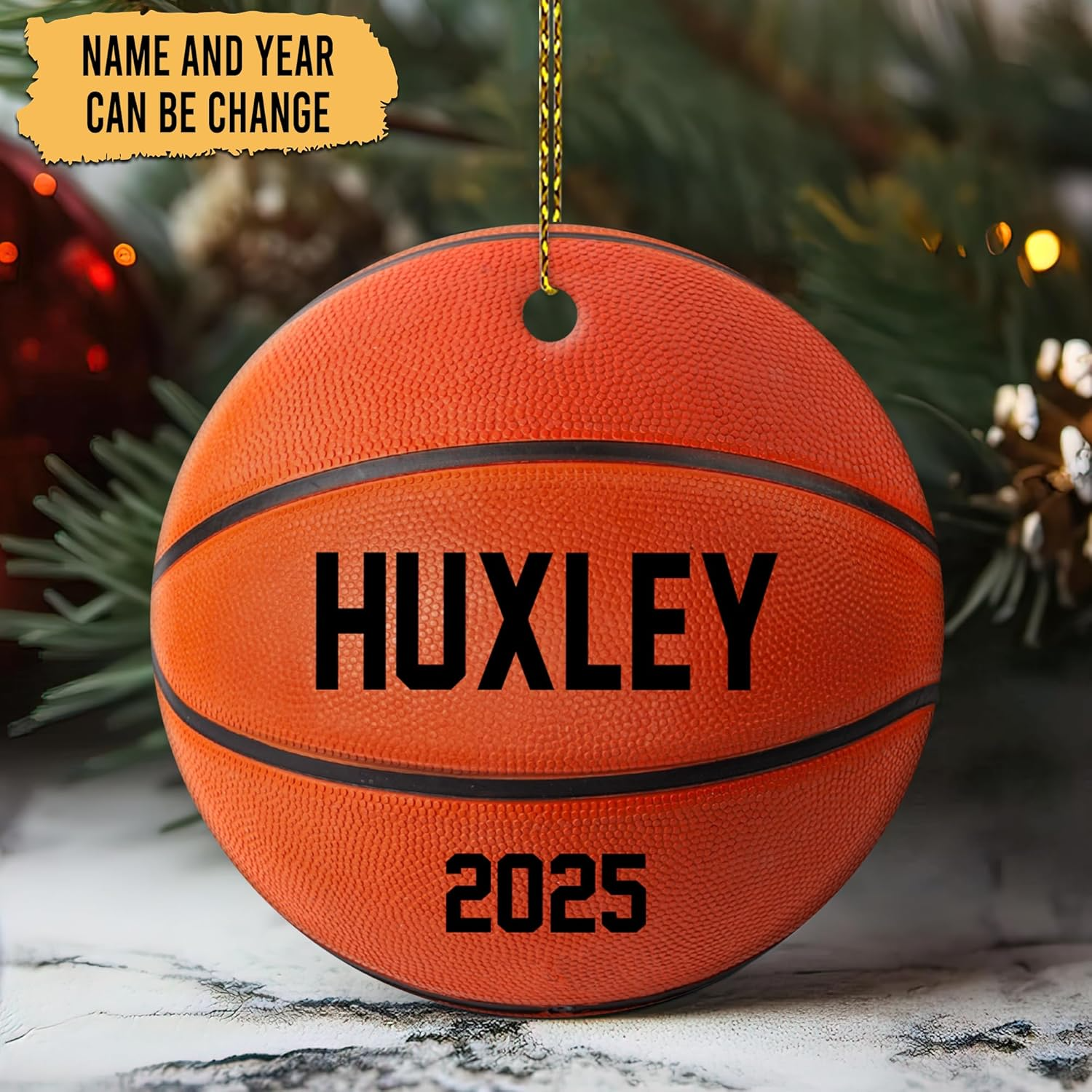 Personalized Basketball Christmas Ornament 2025 - Custom Name Sports Ornament for Kids, Boys, Girls - Unique Basketball Gift for Christmas Tree Ornament 5
