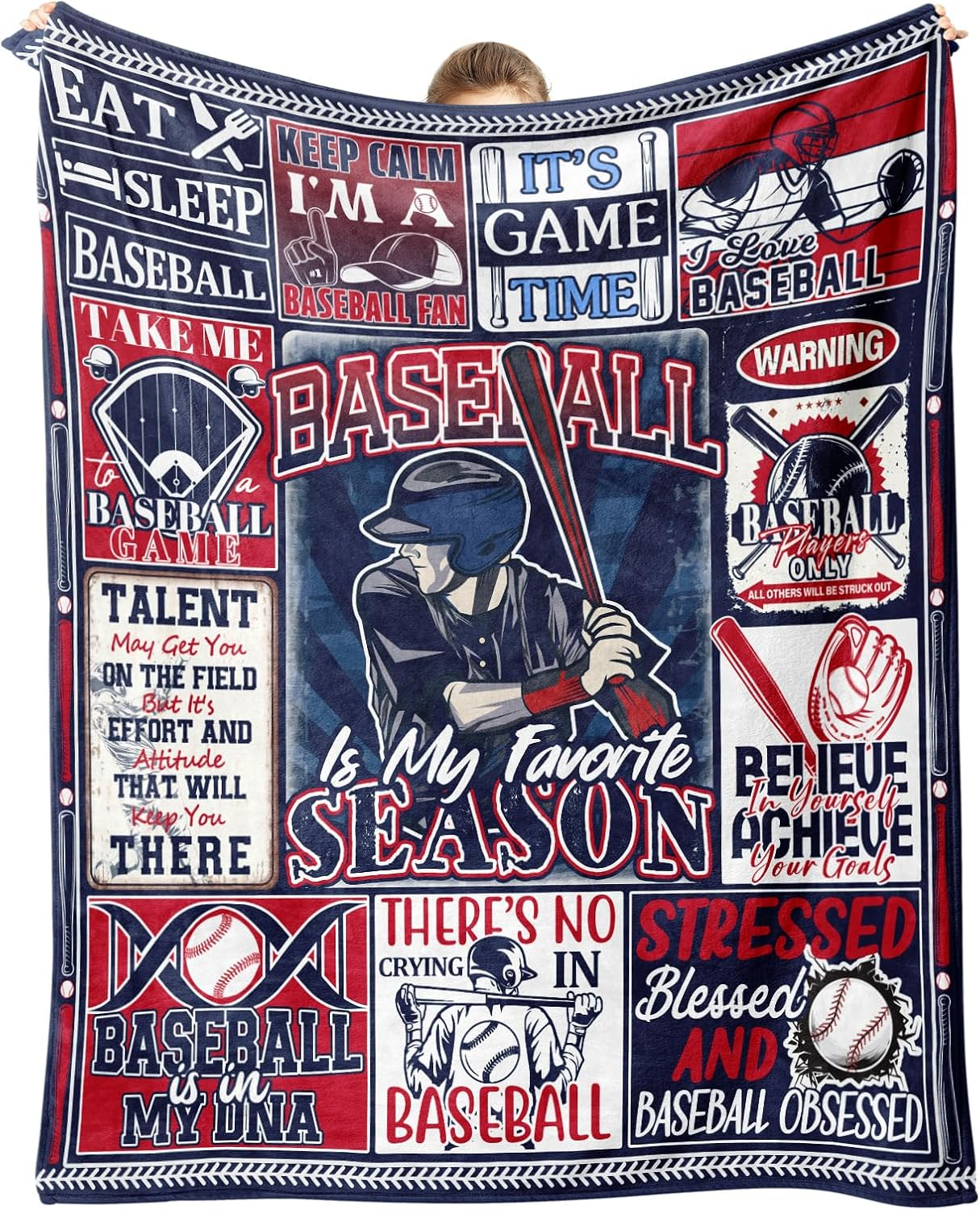 Baseball Blanket for Boys Baseball Gifts for Team Players Sports Birthday Christmas Gift for Men and Coach Blanket