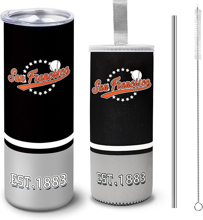 Tumbler 20Oz Straight Skinny Car Cup with Insulated Sleeve Portable Handle Sports Travel Stainless Steel Coffee Mug Classic Collection Gift for Fans Tumbler 20oz - TU15 3