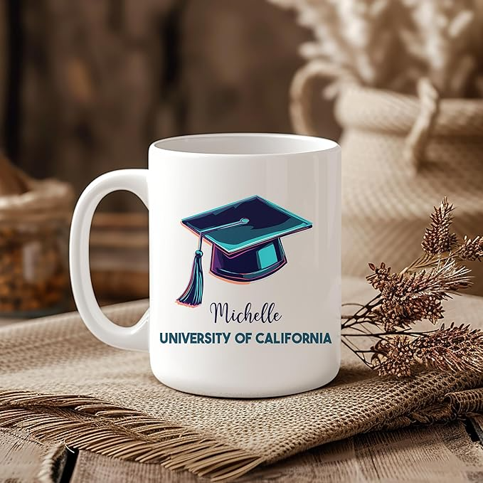 Personalized Graduation Gift For Her 2025 – Class Of 2025 Baseball Style Custom Name Ceramic Coffee Cup 11oz, Gift For Student, Senior, Back To School, Him or Her Mug