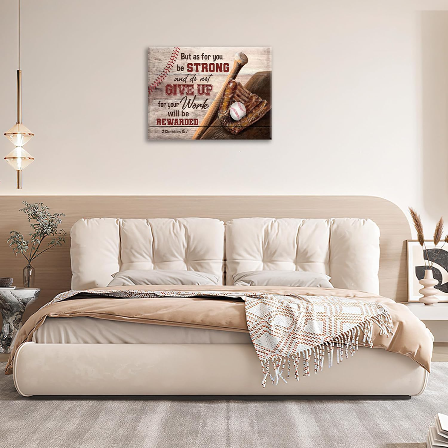 Christian Baseball Wall Art Scripture Sports Canvas Prints Inspirational Quotes Boys Room Decor Motivational Pictures Framed Baseball Artwork for Bedroom Playroom Classroom Gym Baseball Gifts Canvas 5