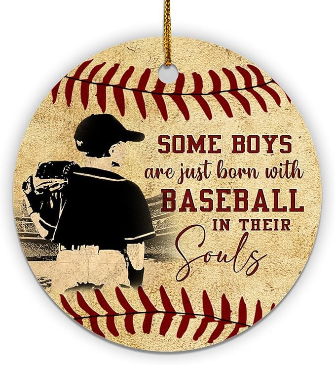 Some Boy With Baseball Tree Acrylic Ornament Baseball Christmas Gift For Kids