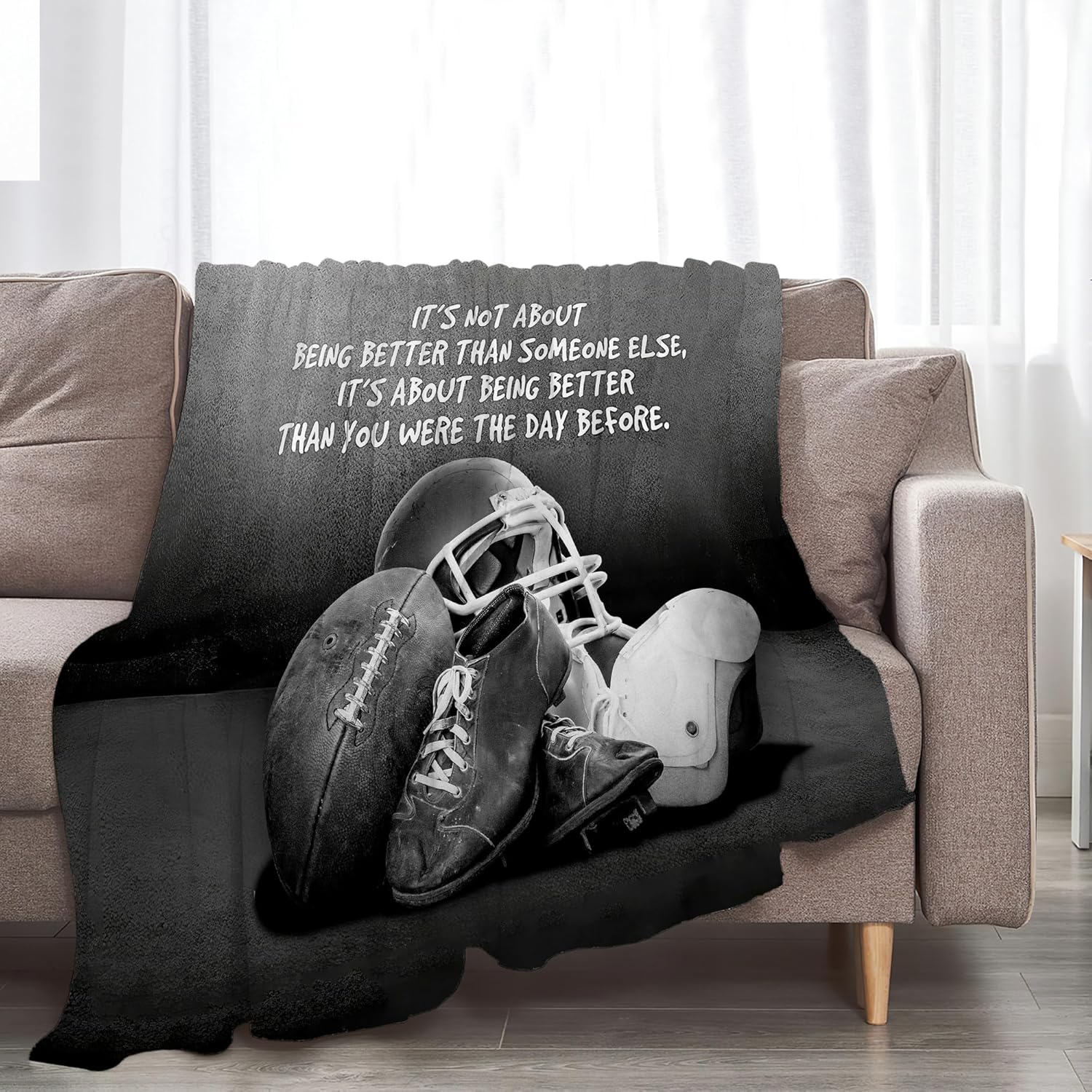 Sports Football Throw Blanket - Soft Warm Cozy Fleece for Boys Girls Men Women Kids Adults - Couch Sofa Bed Blanket 4