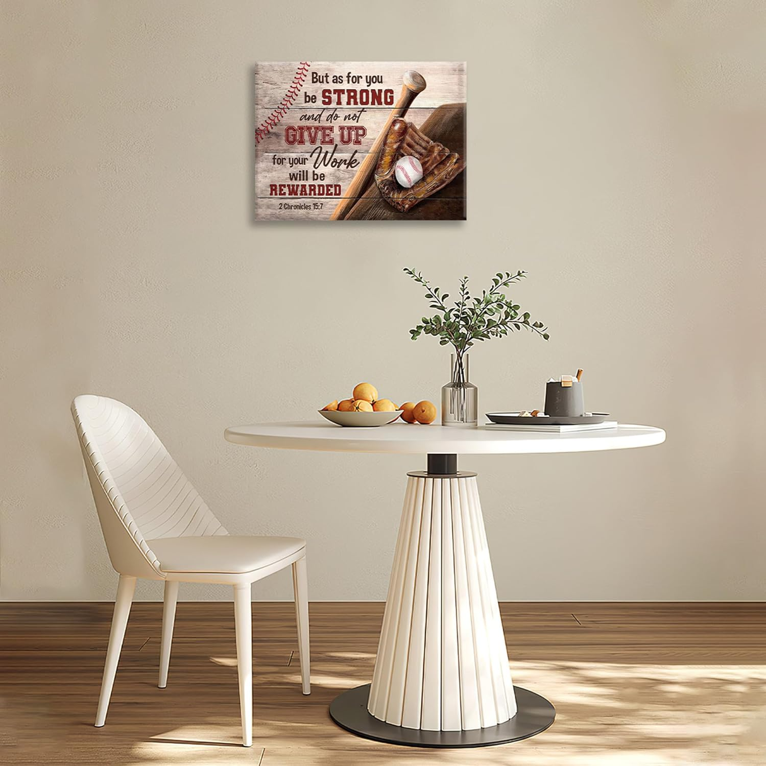 Christian Baseball Wall Art Scripture Sports Canvas Prints Inspirational Quotes Boys Room Decor Motivational Pictures Framed Baseball Artwork for Bedroom Playroom Classroom Gym Baseball Gifts Canvas 7