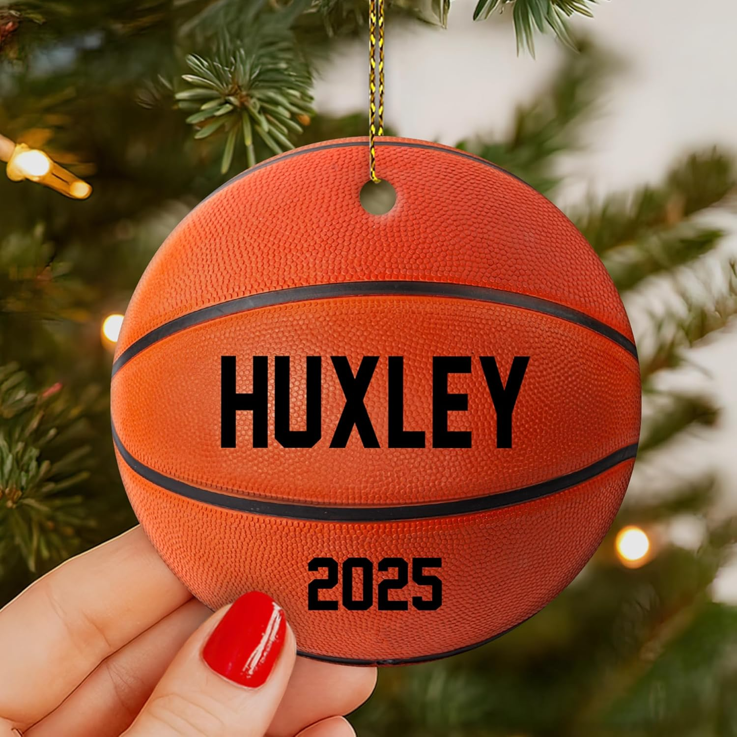Personalized Basketball Christmas Ornament 2025 - Custom Name Sports Ornament for Kids, Boys, Girls - Unique Basketball Gift for Christmas Tree Ornament 4