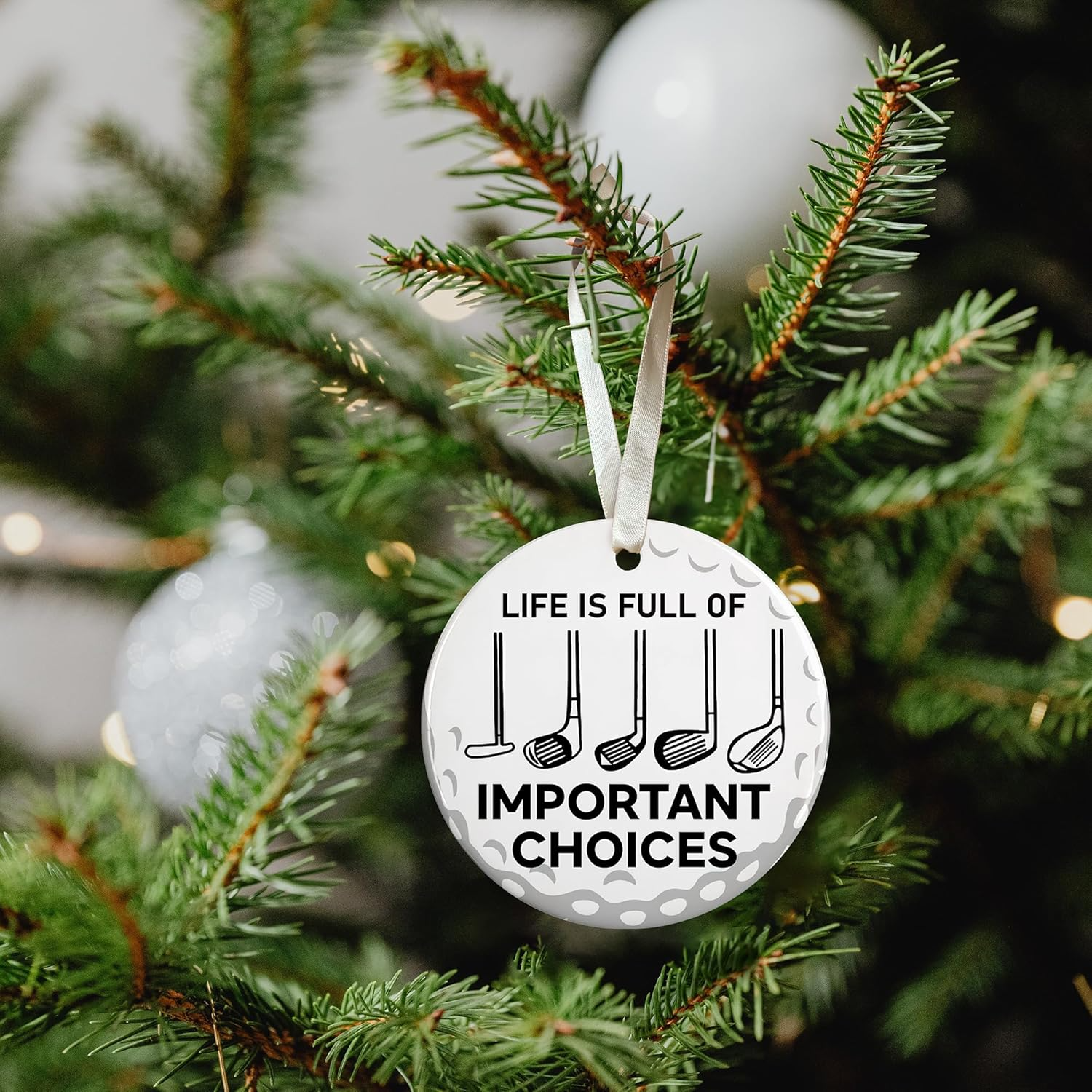 Golf Christmas Ornament, Golf Ornament for Christmas Tree, Golfer Ornament, Ceramic Ornament Ornament 4