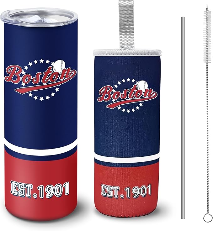 Tumbler 20Oz Straight Skinny Car Cup with Insulated Sleeve Portable Handle Sports Travel Stainless Steel Coffee Mug Classic Collection Gift for Fans Tumbler 20oz - TU15 6