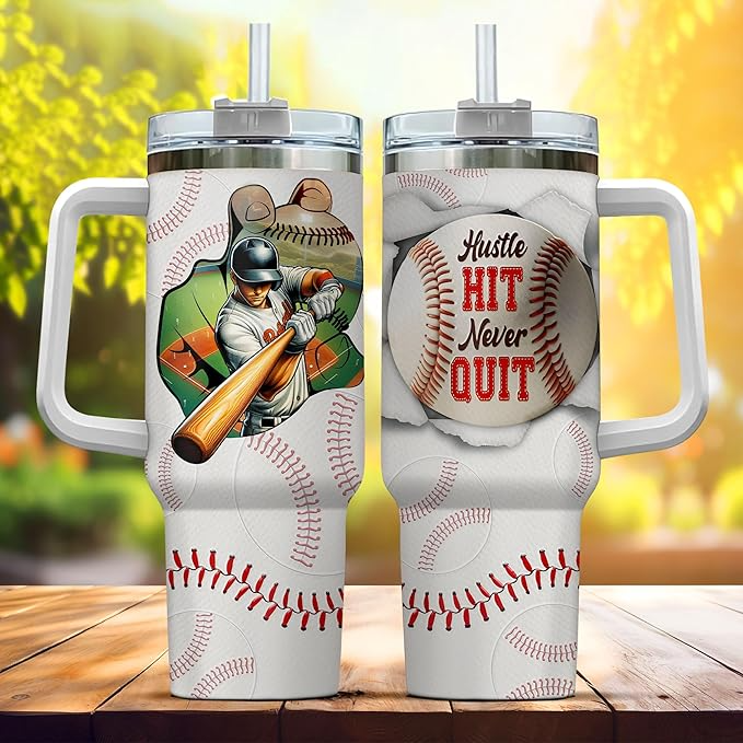 Simple Life Women Tumblers White Handle Modern Insulated Swig Cup Red Boys Men For Baseball Gifts Tumbler 40oz - TU01 4