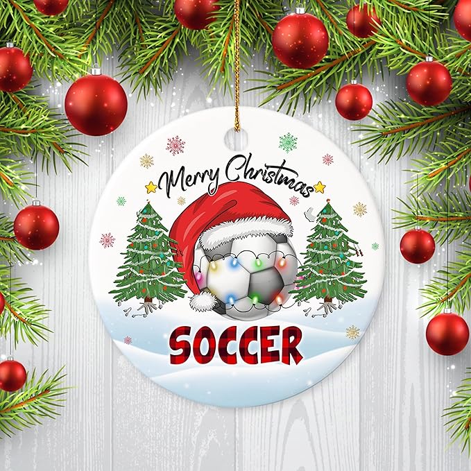 2025 Christmas Ornament Soccer Merry Christmas Acrylic Ornament
