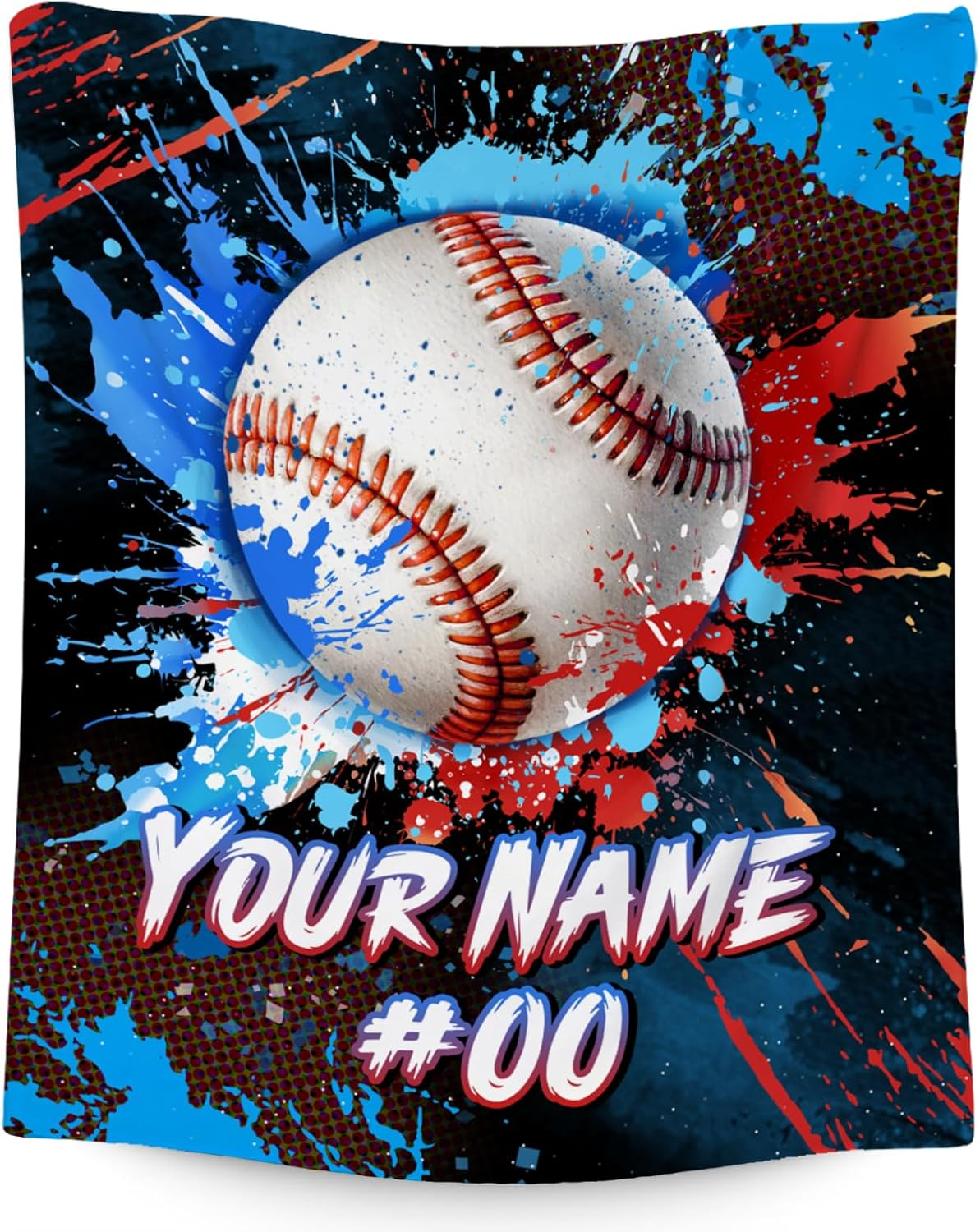 Personalized Baseball Gifts for Boys Kids, Custom Sports Throw Fleece, Cozy Baseball Theme Blanket for Team Players Sofa Couch Blanket