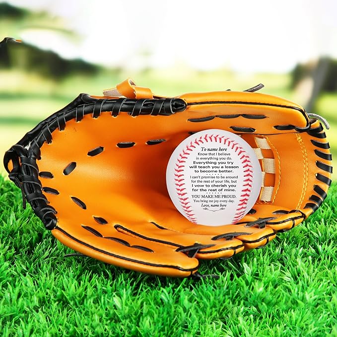 Personalized Custom Baseball to Our Grandson, Our Son, My Grandson, My Son - from Mom & Dad - from Grandma & Grandpa 3