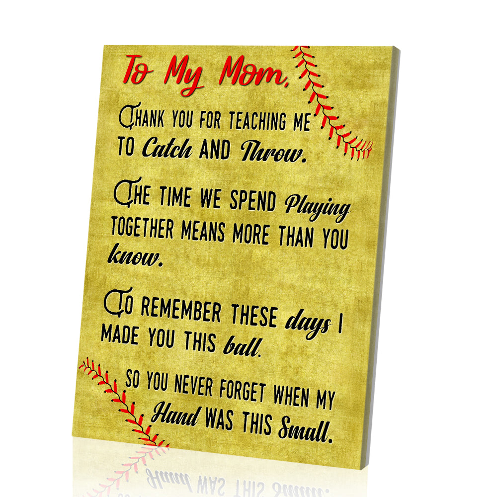 Baseball Dad Family Retro Poster Thank You Mom Picture Print Modern Home Decor Canvas Wall Art