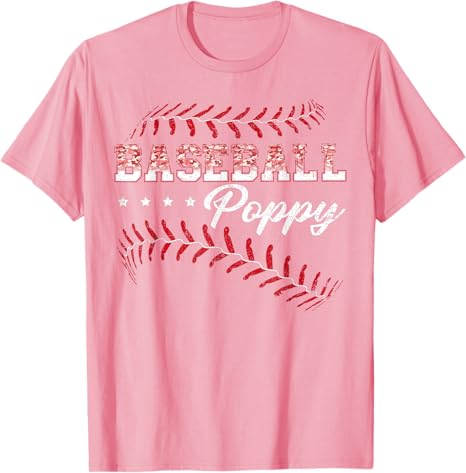 Baseball Poppy Funny Baseball Player Sports Fathers Day Gift T-Shirt 5