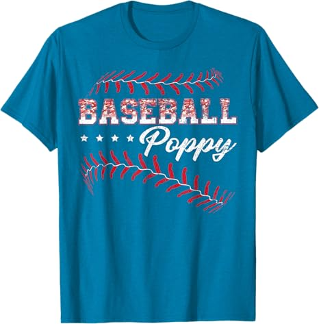 Baseball Poppy Funny Baseball Player Sports Fathers Day Gift T-Shirt 11