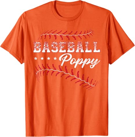 Baseball Poppy Funny Baseball Player Sports Fathers Day Gift T-Shirt 4