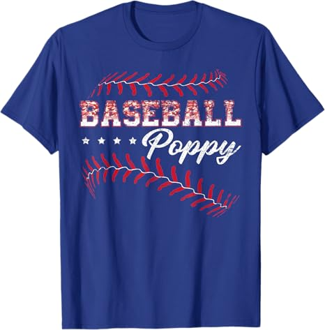 Baseball Poppy Funny Baseball Player Sports Fathers Day Gift T-Shirt 3