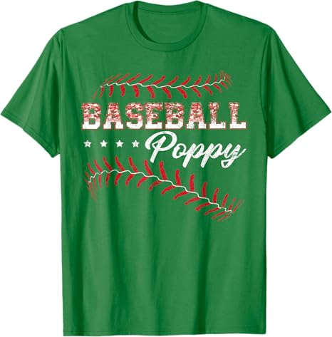Baseball Poppy Funny Baseball Player Sports Fathers Day Gift T-Shirt 12