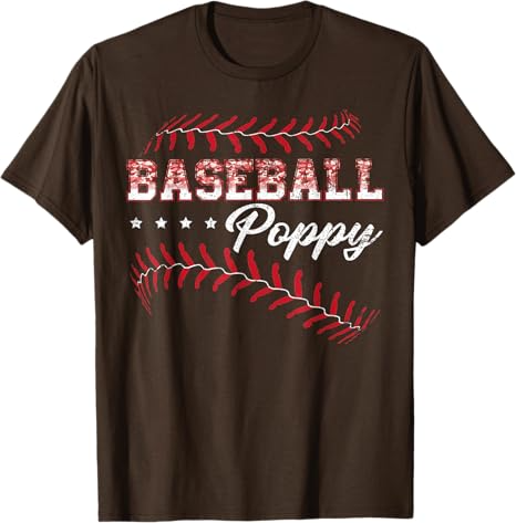 Baseball Poppy Funny Baseball Player Sports Fathers Day Gift T-Shirt 10