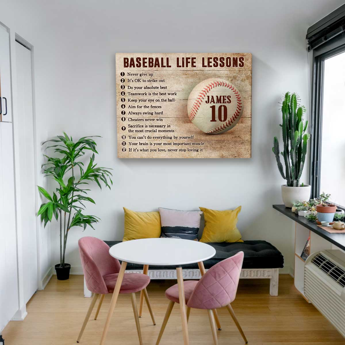 Personalized Baseball Life Lessons Gift for Baseball Player Boys Baseball Gift Canvas - CA01 3