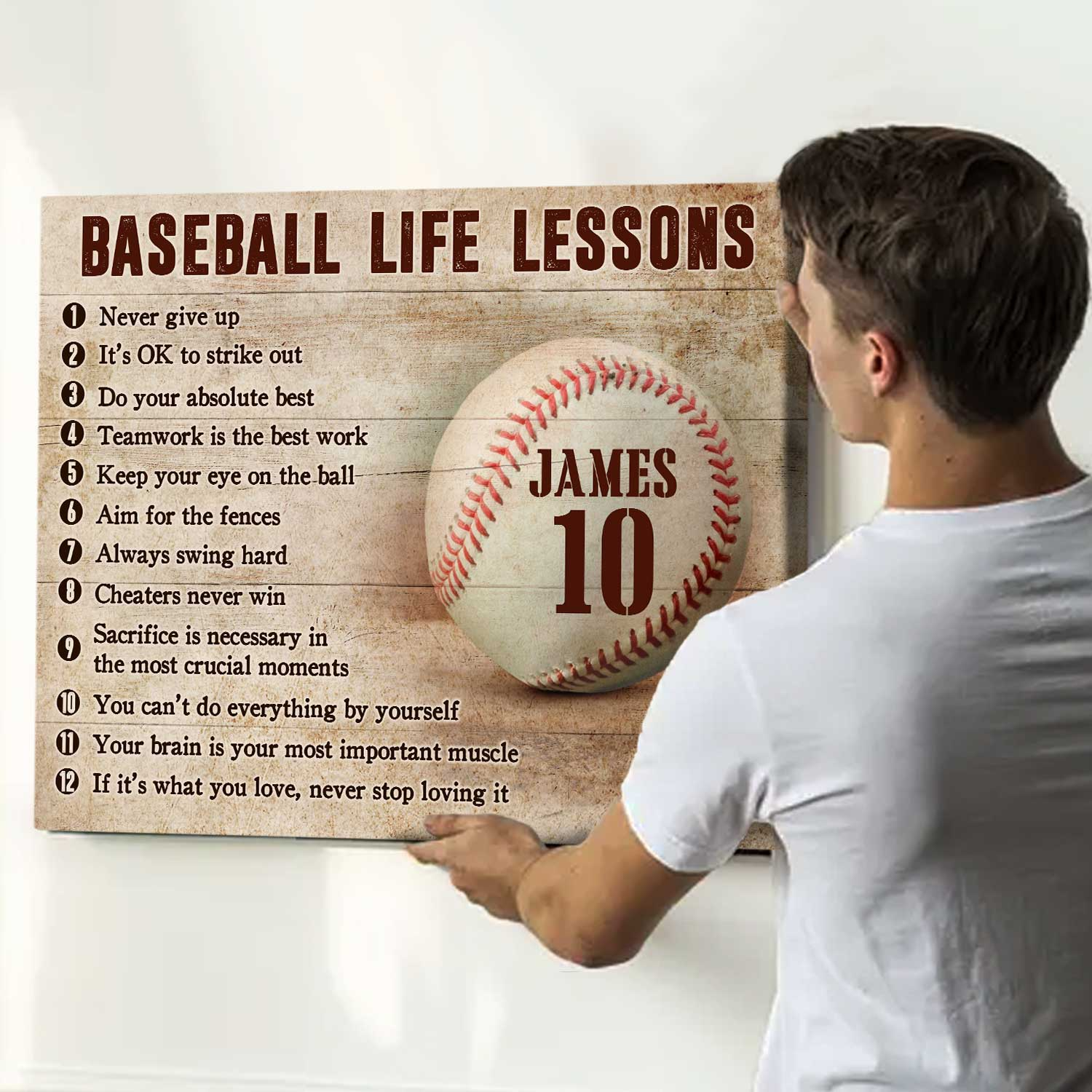 Personalized Baseball Life Lessons Gift for Baseball Player Boys Baseball Gift Canvas - CA01 4