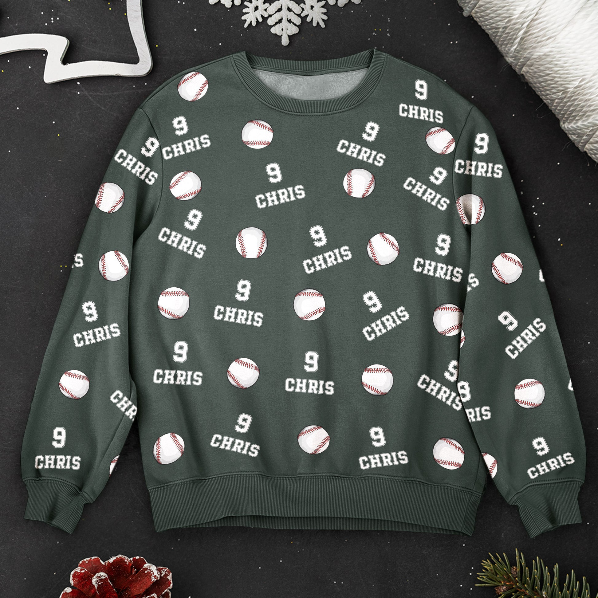 Personalized Baseball Custom Name, Number Sweatshirt - SS2 4